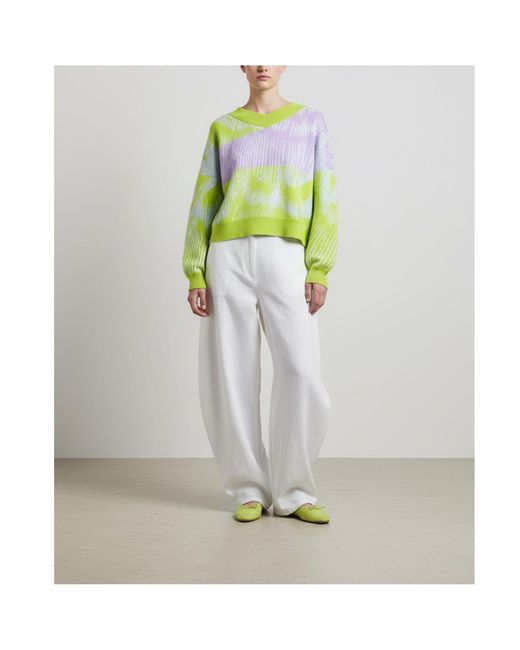 Essien & Emre Yellow Aves Merino Wool Colour Block Jumper Citrus