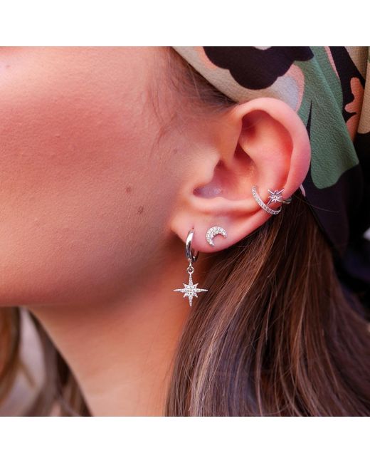 Scream Pretty Metallic Starburst Hoop Earrings