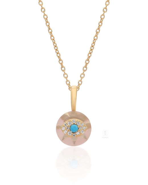 The Jewelz Metallic Ocean Bloom' & Rose Quartz Necklace