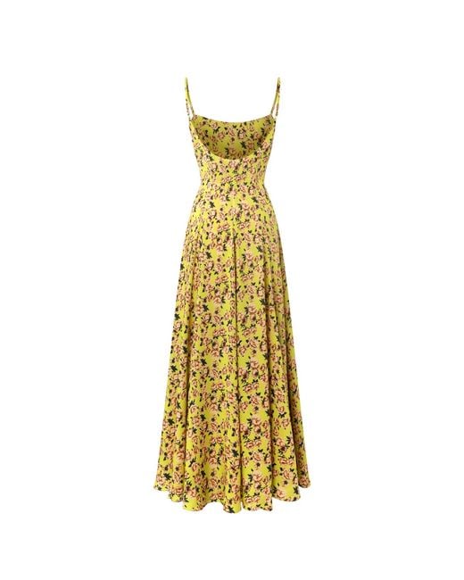 Sanctumum Metallic Daphne Floral Print Summer Maxi Dress