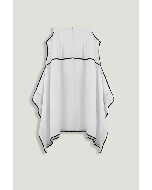 Nocturne Metallic Contrast Trim Asymmetric Hem Skirt