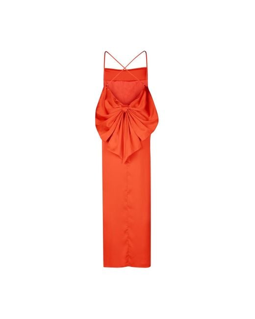 The Gt Atelier Scarlett Backless Bow Dress in Red | Lyst