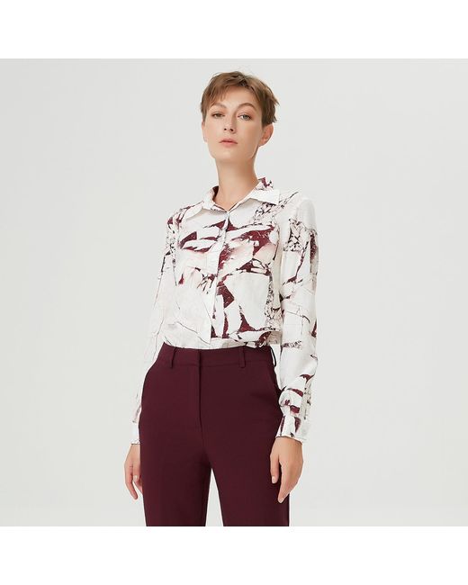 Smart and Joy Pink Straight Shirt With Marble Effect Print