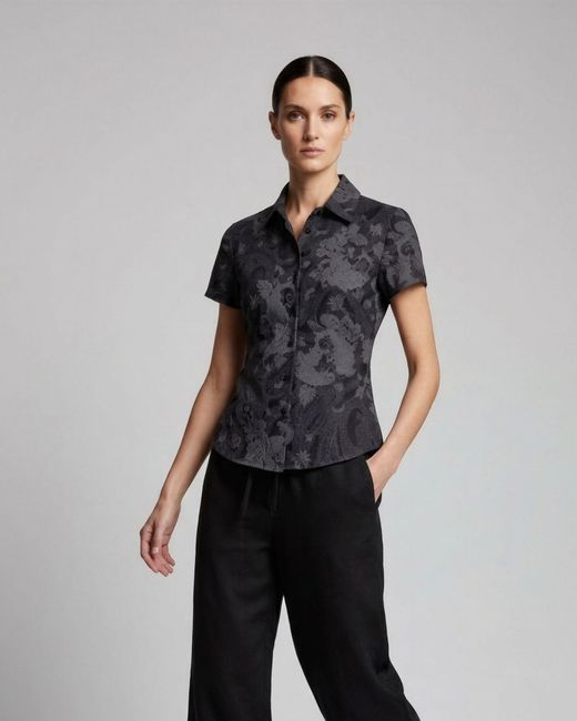 Lords of Harlech Black Shelley Paisley Explosion Printed Shirt