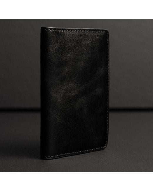 Time Resistance Black Small Leather Passport Holder For