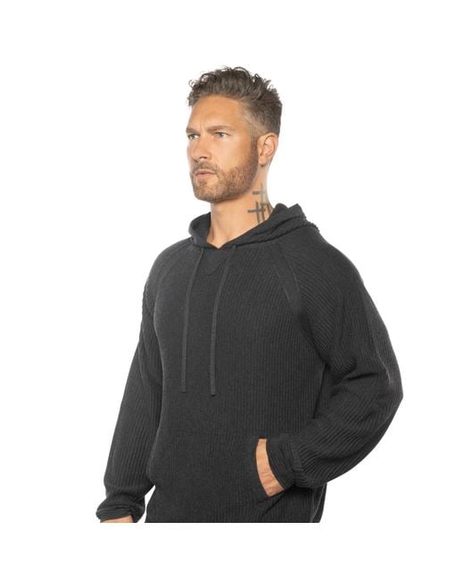 Weston Jon Boucher Black Dune Ottoman Knit Luxury Hoodie With Silk & Wool for men