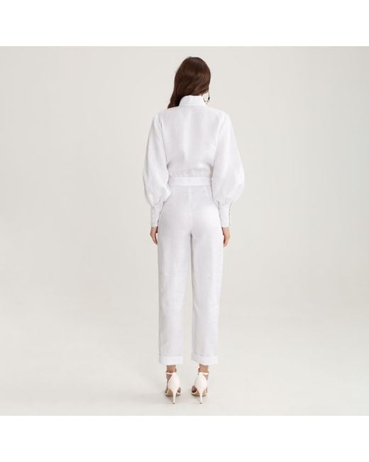 Lita Couture White Summer Breeze Jumpsuit