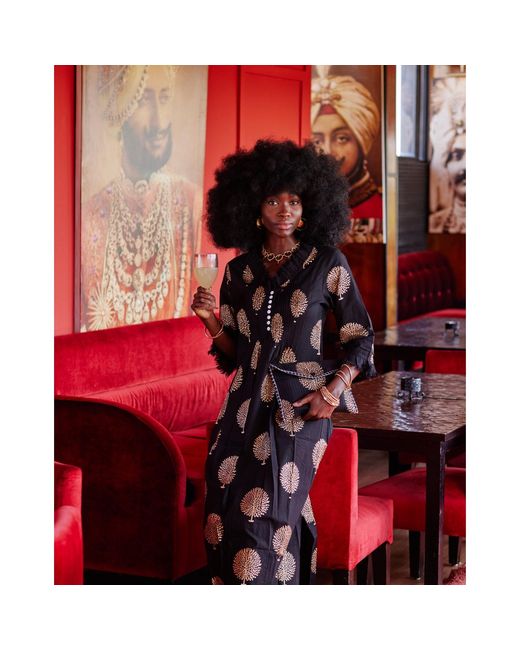 At Last Black Cotton Annabel Maxi Dress