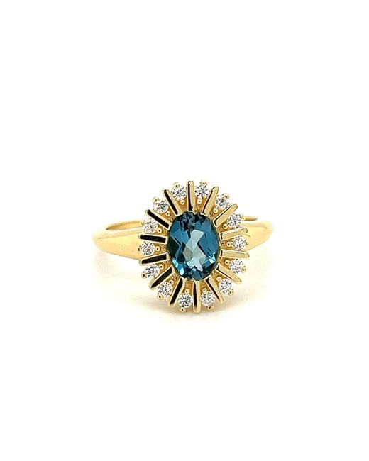 Talismania Jewelry Metallic Headwaters Oval London Topaz Ring Vermeil