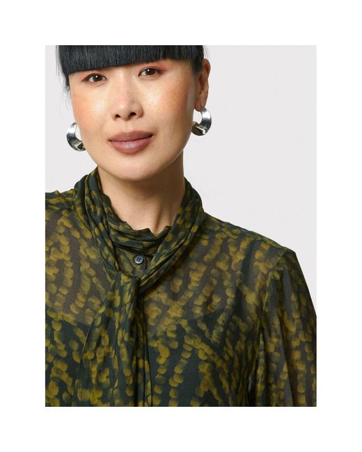 Helen Mcalinden Green Anastasia Mottled Print Blouse