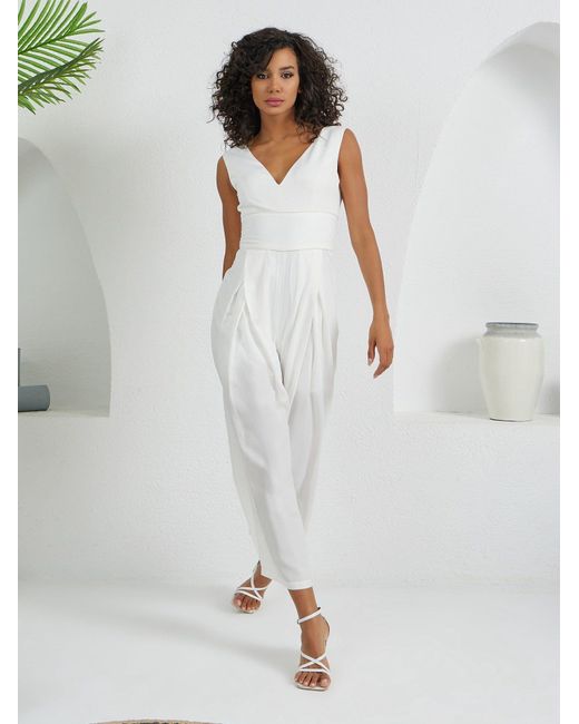 Lumina Eligma White The Arrow Jumpsuit