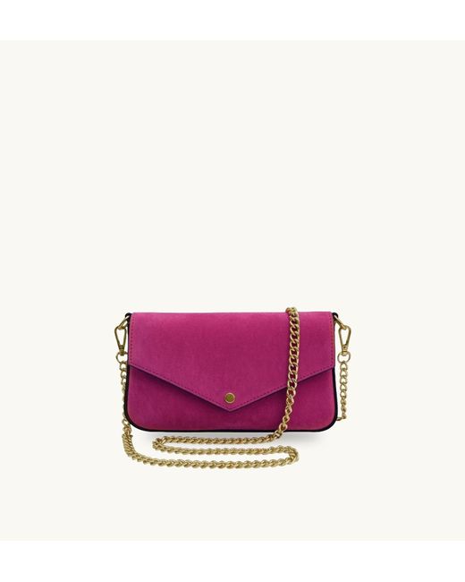 Apatchy London Purple The Munro Hot Suede Shoulder Bag