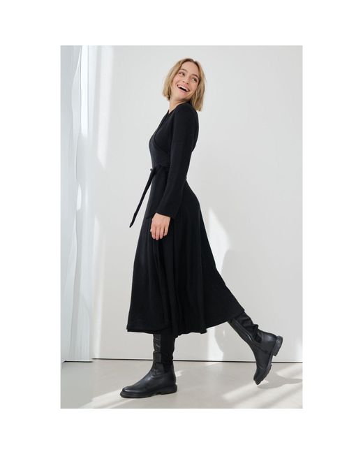 Marianna Déri Black Knitted Wrap Dress