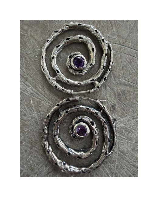 GYUNIA Metallic Vortex Hoop Earrings