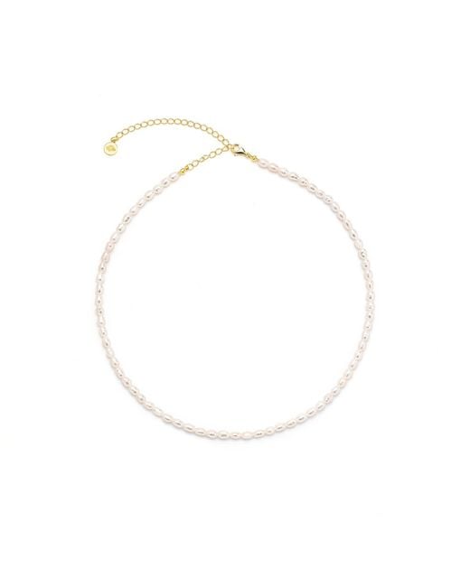 Seven Saints White Pure Light Baroque Freshwater Pearl Choker Necklace, Over Sterling