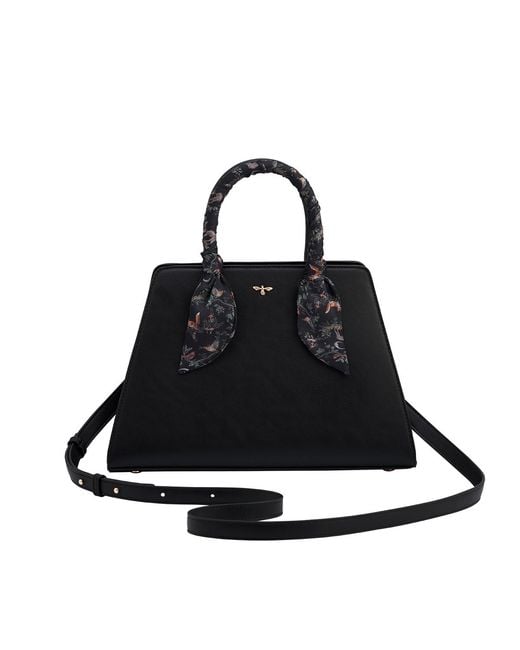 Fable England Black Grace Structured Tote Bag