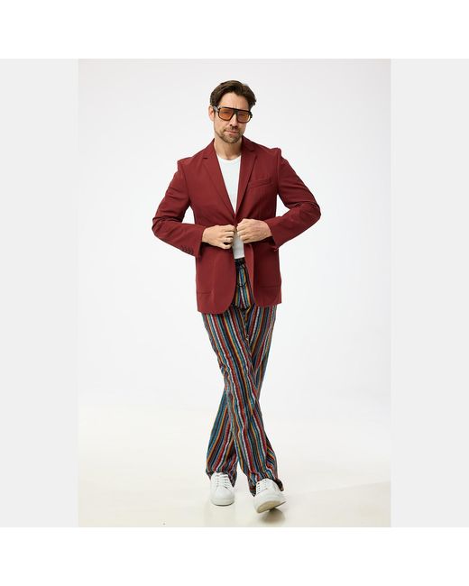 DAVID WEJ Red Ashford Relaxed Single Breasted Blazer – Burgundy for men
