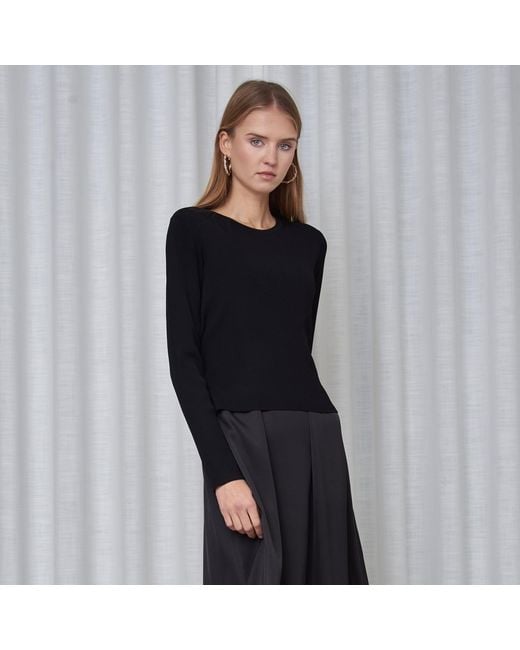 Roch Perel Black Backless Silk Tie Sweater