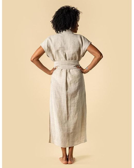 The Summer Edit Natural Neutrals Tatum Luxe Linen Shirt Dress