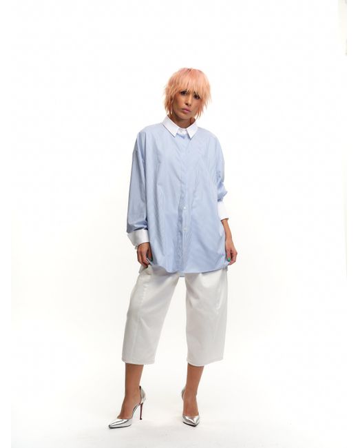 Clothes by Locker Room Blue Striped Color-Block Shirt