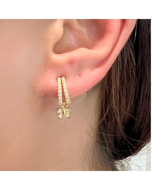 BLOOMTINE | Earth Angel HQ White Enchanting Flutterfly Sterling Butterfly Huggies