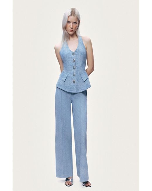 Nocturne Blue Wide-Leg Trousers