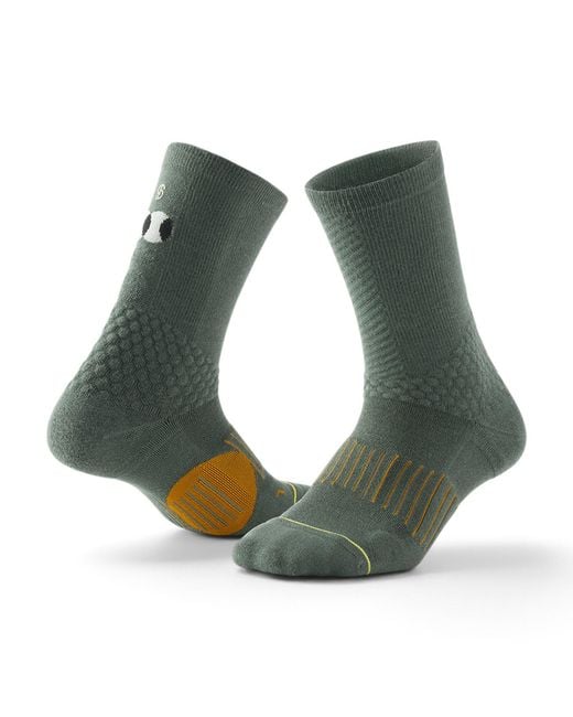 Semibold Green Training Running Crew Socks Googly Eyes
