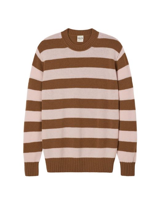 Salts Cashmere Brown Lofty Knit Crew Neck Sweater
