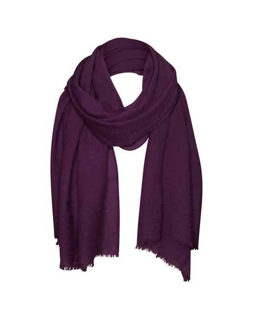 Alie Street London Purple Aurielle Silk Wool Scarf Imperial