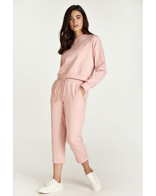 Conquista Pink Cropped Sweatshirt