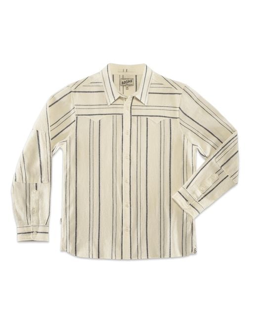 &SONS Trading Co Metallic Neutrals Folsom Western Shirt Raw Stripe for men