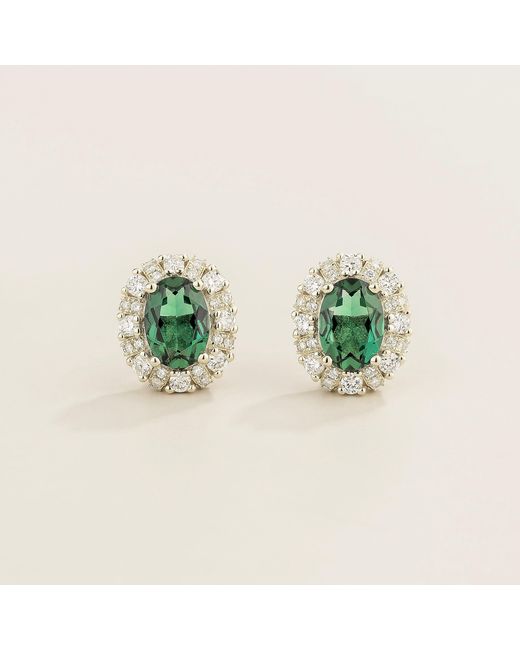 Juvetti Green Viva Earrings Emerald & Diamond