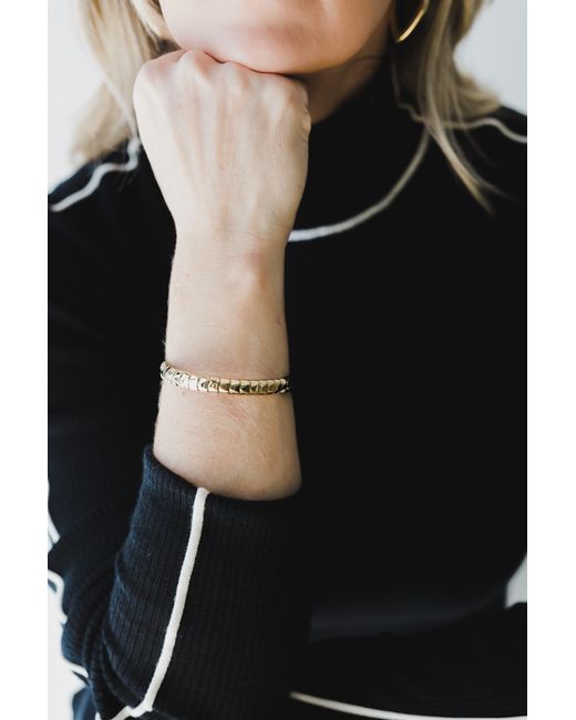 Armine + Ambrose Metallic The A Embossed Cuff