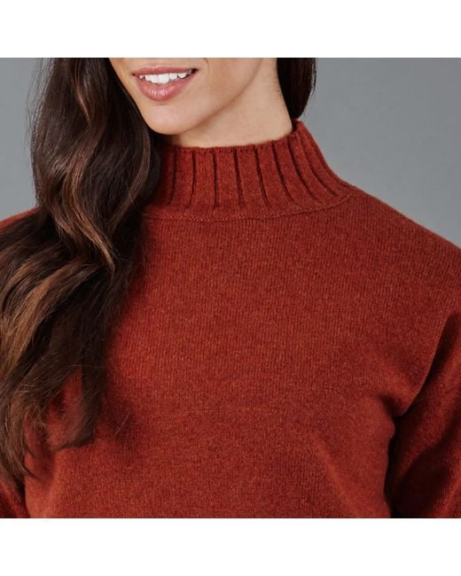 Paul James Knitwear Red Lambswool Lola Grown On Neck Jumper