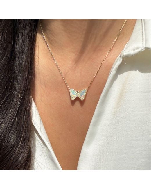KAMARIA Metallic Mini Opal Butterfly Necklace