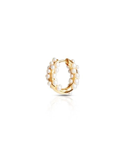 Kasun Metallic Pearl Cluster Hoop Earring Vermeil
