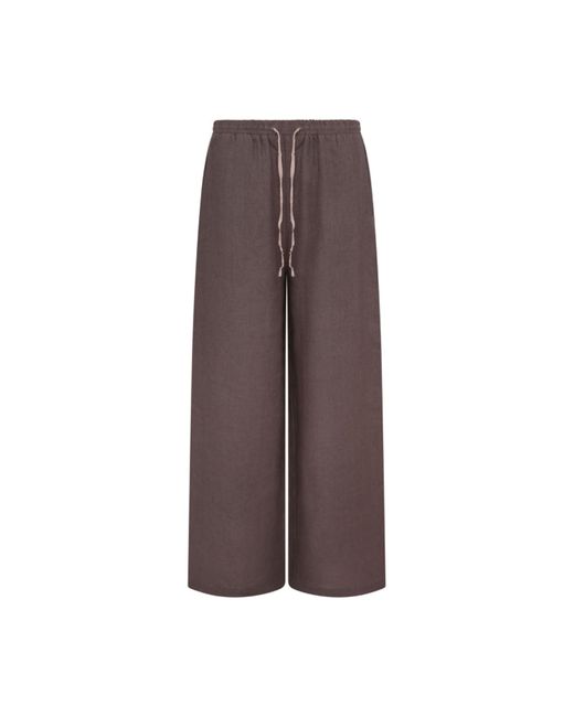 Solpardus Brown Atti Umber Linen Trousers