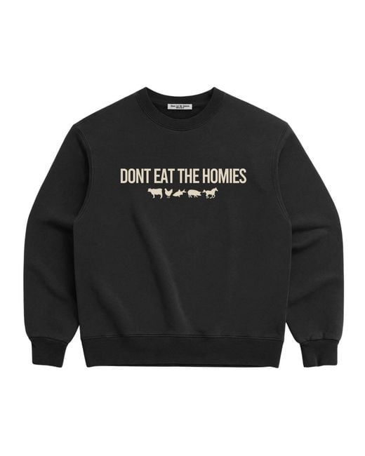 Dont Eat the Homies Black Three D Crewneck for men