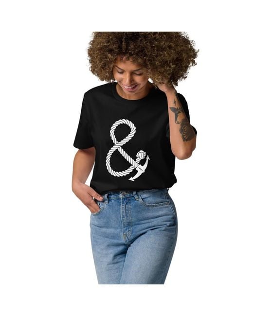 Anchor and Crew Black Oversized Ampersand Signature Organic Cotton T-Shirt