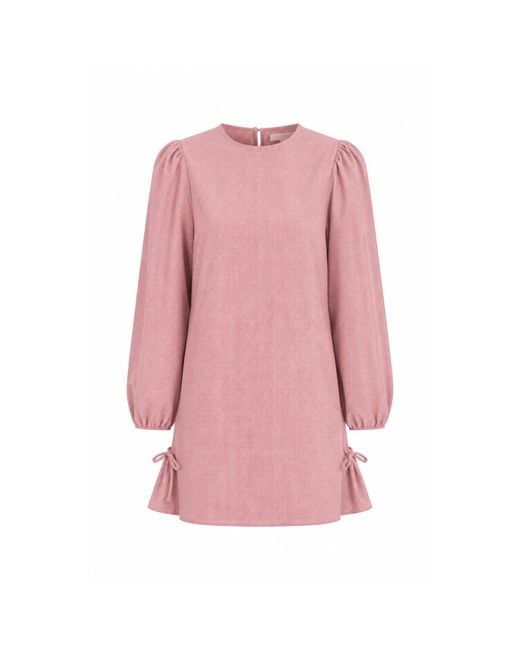 Mind Traveler Pink Elisa Burgundy Gingham Dress