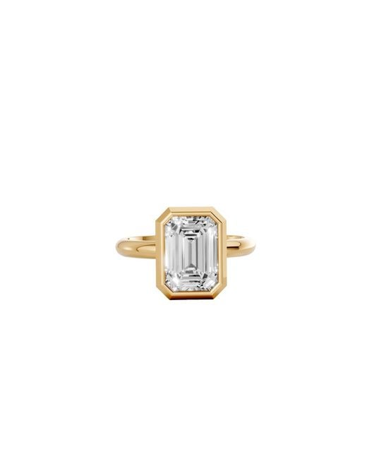 Aya Fine Jewelry White Minimalist 3.01 Ct Emerald Cut Lab Diamond Solitaire Promise Ring