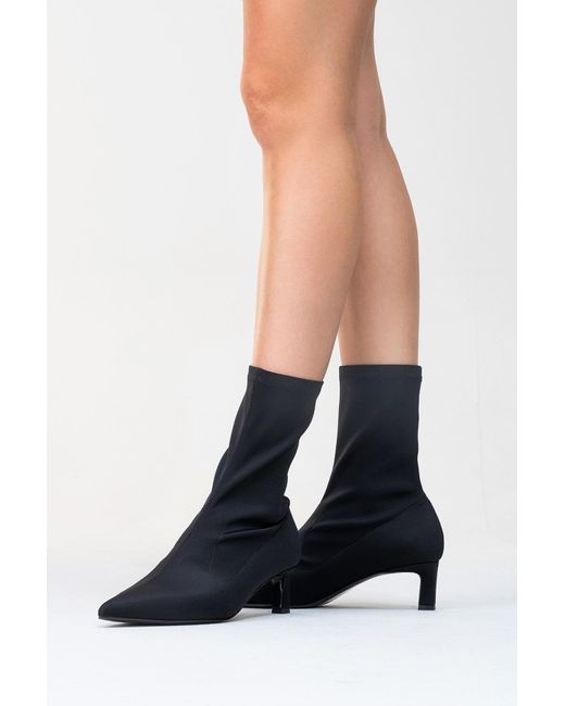 Prologue Shoes Black Lewin Stretch Pointed Toe Stiletto Boot