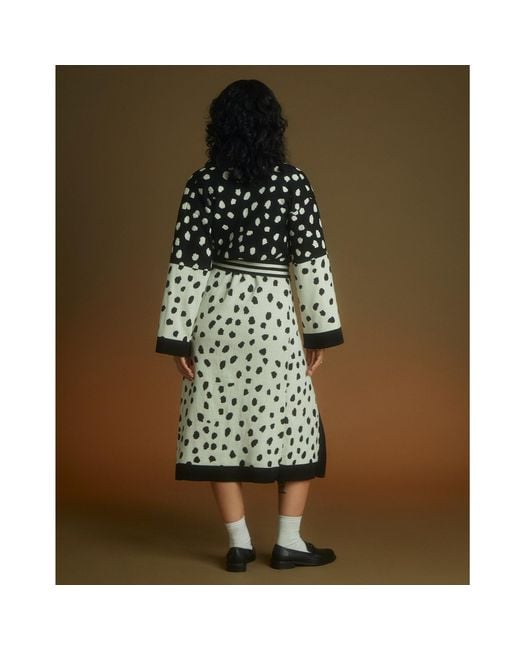 INGMARSON Black Scattered Dots Wool & Cashmere Cardigan