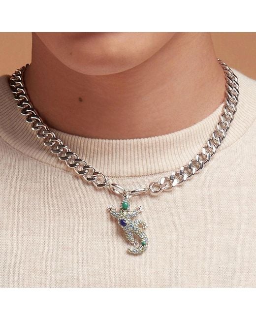Onia Metallic Bold Cuban Link Necklace