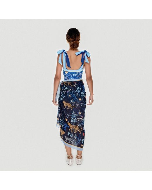 Jessie Zhao New York Blue Beach Sarong Wrap