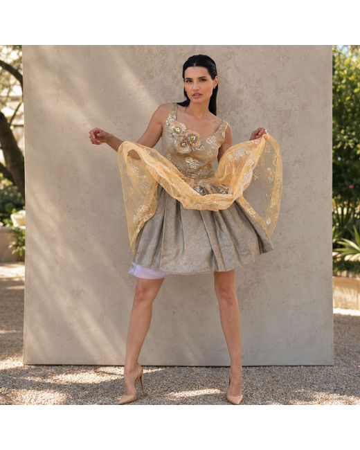 Miro Misljen Metallic Petticoat Dress