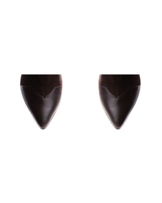 The 5Th Element Brown Noire Chocolate Stretch Leather Slim Boots