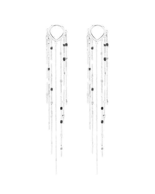 Chanel Joan Elkayam White Dramatic Dangle Chain Huggie Earrings