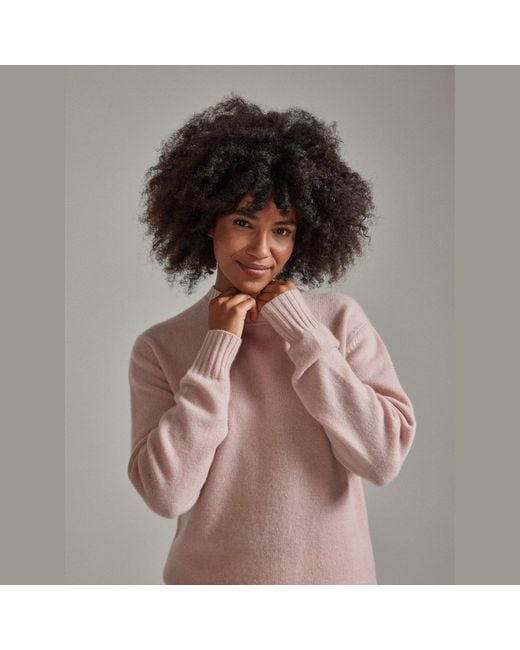 Salts Cashmere Pink Lofty Knit Crew Neck Sweater