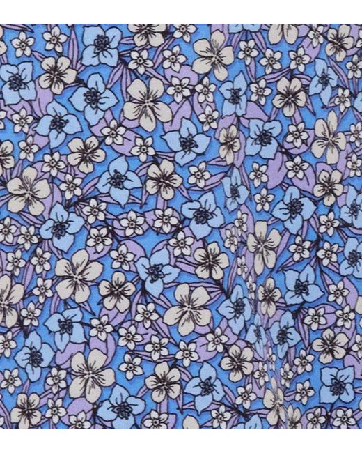 Lords of Harlech Blue Pietro Floral Field Knit Polo for men
